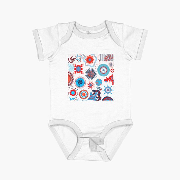 LuvlyEclectic Bohemian Colorful Design Short Sleeve Baby One-Piece, New Born, Baby Shower Gift, New Parents Gift