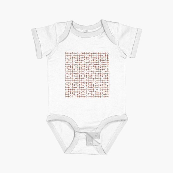 LuvlyFall Diamond Pattern Short Sleeve Baby One-Piece, New Born, Baby Shower Gift, New Parents Gift