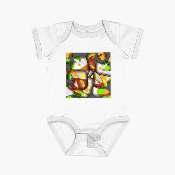 LuvlyFragmented Vision Short Sleeve Baby One-Piece, New Born, Baby Shower Gift, New Parents Gift