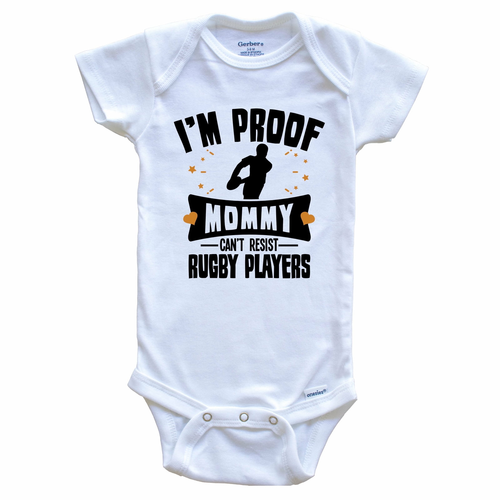 Throw Baby Rugby LuvlyFunny Rugby Bodysuit - I'M Proof Mommy Can'T Resist Rugby Players ...
