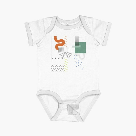 LuvlyGeometric Art 11 Short Sleeve Baby One-Piece, New Born, Baby Shower Gift, New Parents Gift