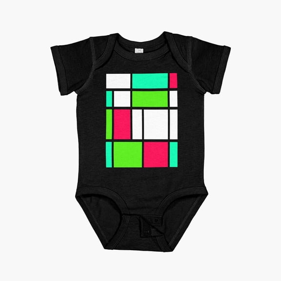 LuvlyGeometric Art M3 Short Sleeve Baby One-Piece, New Born, Baby Shower Gift, New Parents Gift