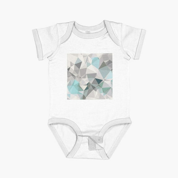 LuvlyGeometric Blue Short Sleeve Baby One-Piece, New Born, Baby Shower Gift, New Parents Gift