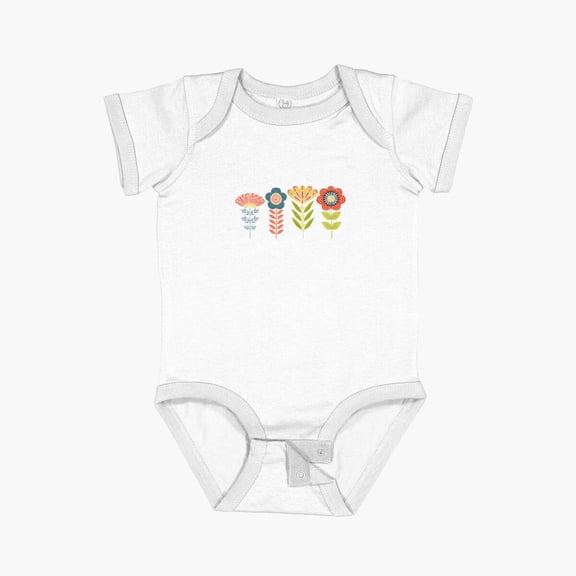 LuvlyGeometric Modern Floral Short Sleeve Baby One-Piece, New Born, Baby Shower Gift, New Parents Gift