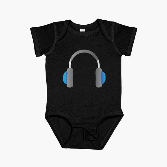 LuvlyCool Headphones Essential Short Sleeve Baby One-Piece, New Born, Baby Shower Gift, New Parents Gift