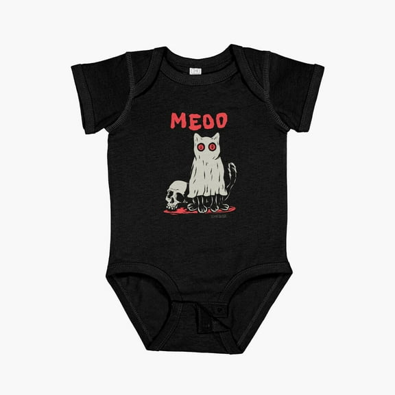 Luvly Ghost Cat Meoo Short Sleeve Baby One-Piece, New Born, Baby Shower Gift, New Parents Gift
