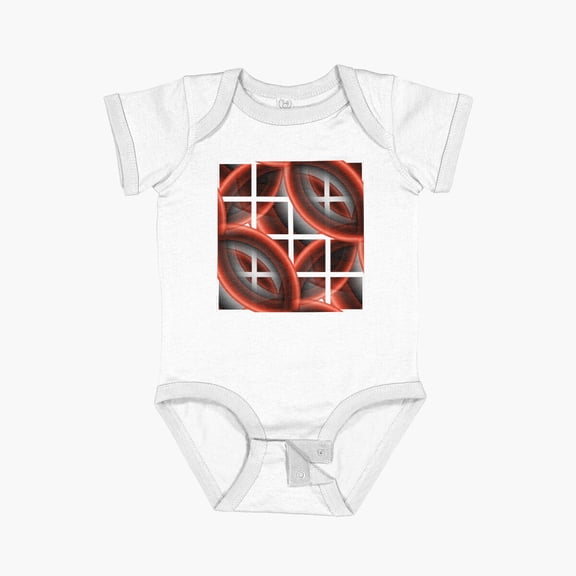 LuvlyA Red Pattern Short Sleeve Baby One-Piece, New Born, Baby Shower Gift, New Parents Gift