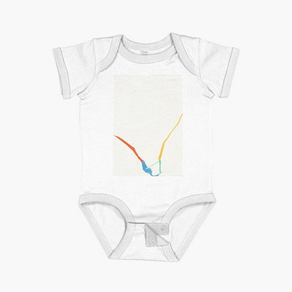 LuvlyHelen Frankenthaler - What Red Lines Can Do - 1970 Short Sleeve Baby One-Piece, New Born, Baby Shower Gift, New Parents Gift
