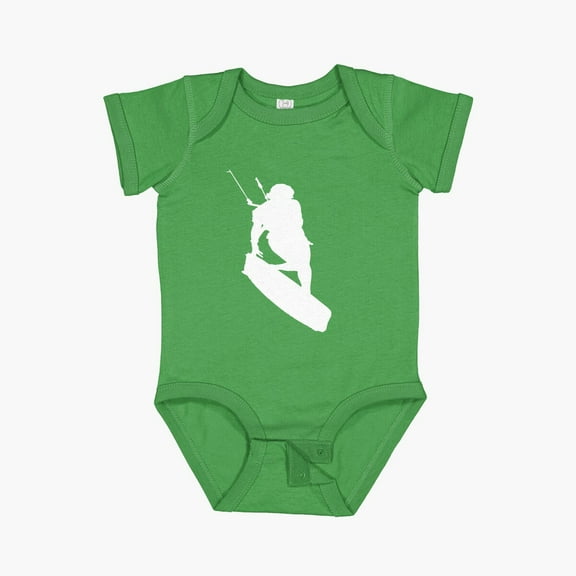 LuvlyKitesurfers Freestyle Kite Female Rider White Silhouette Short Sleeve Baby One-Piece, New Born, Baby Shower Gift, New Parents Gift
