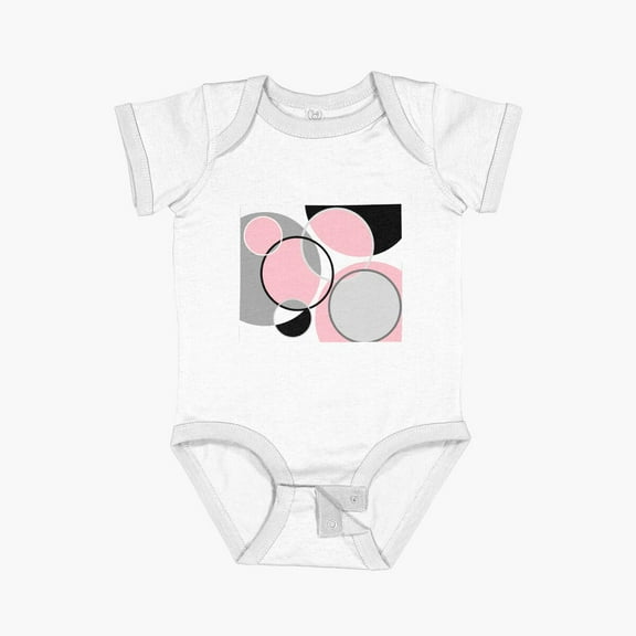 LuvlyLove Geomteric Shapes Bright Pink Short Sleeve Baby One-Piece, New Born, Baby Shower Gift, New Parents Gift