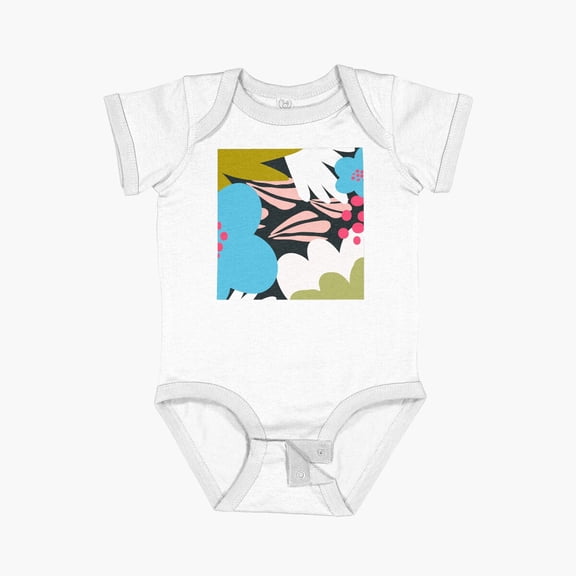 LuvlyLove Geomteric Shapes Purple Short Sleeve Baby One-Piece, New Born, Baby Shower Gift, New Parents Gift