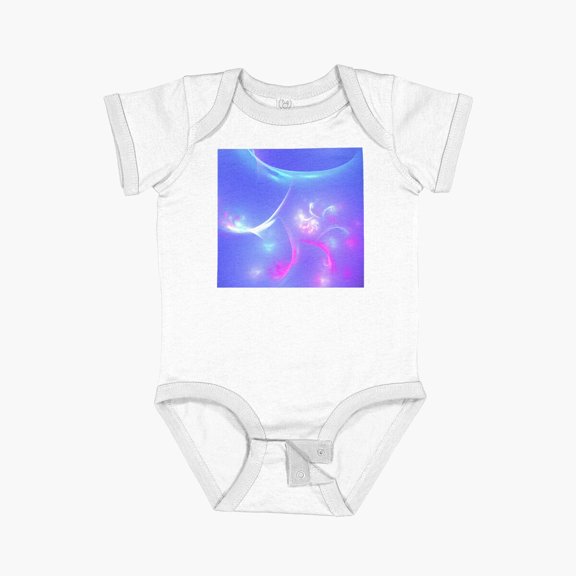 LuvlyMagenta Blue Spiral Short Sleeve Baby One-Piece, New Born, Baby Shower Gift, New Parents Gift