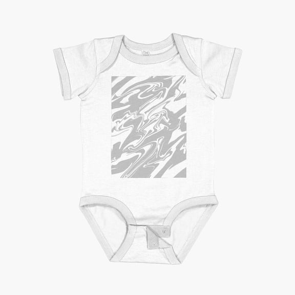 LuvlyMarbled Swirls In Grey And White Short Sleeve Baby One-Piece, New Born, Baby Shower Gift, New Parents Gift