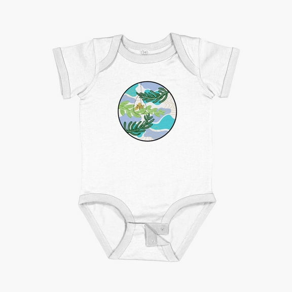 LuvlyLeaves & Light Short Sleeve Baby One-Piece, New Born, Baby Shower Gift, New Parents Gift