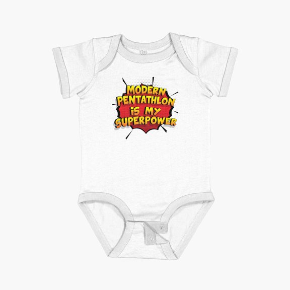 LuvlyModern Pentathlon Is My Superpower Funny Design Modern Pentathlon Gift Short Sleeve Baby One-Piece, New Born, Baby Shower Gift, New Parents Gift