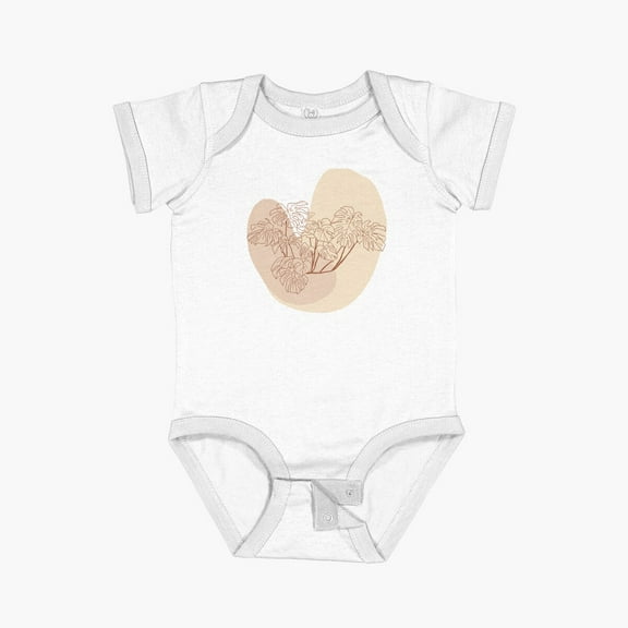 LuvlyMonstera Deliciosa 4.4 Short Sleeve Baby One-Piece, New Born, Baby Shower Gift, New Parents Gift