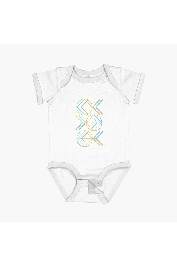 Neon Art Deco Design Short Sleeve Baby One-Piece, New Born, Baby Shower Gift, New Parents Gift