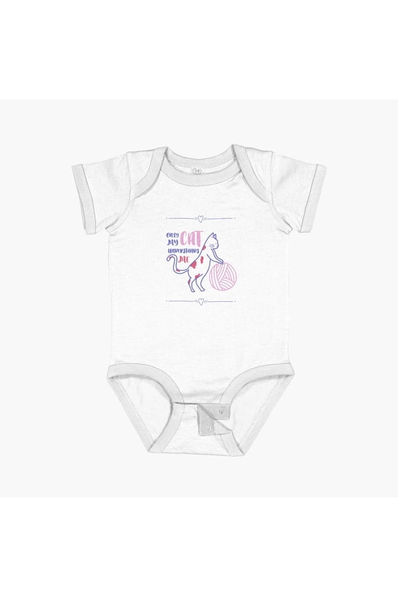 Only My Cat Understands Me - Pink Patchy Cat Short Sleeve Baby One-Piece, New Born, Baby Shower Gift, New Parents Gift