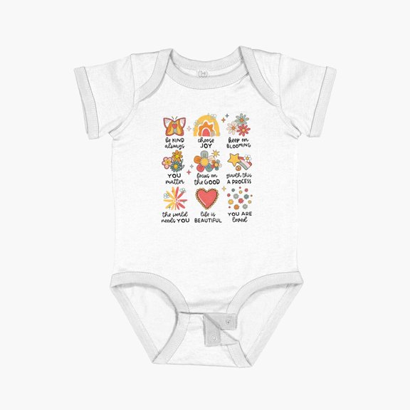 LuvlyPositive Floral, , Inspirational Short Sleeve Baby One-Piece, New Born, Baby Shower Gift, New Parents Gift