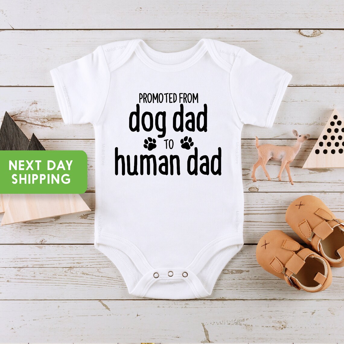 Tazza Divertente Stuff4 'Promoted From Dog Dad To Human Dad' 325 Ml, Regalo Per Baby Shower E Nuovi Papà, Ceramica Lavabile In Lavastoviglie