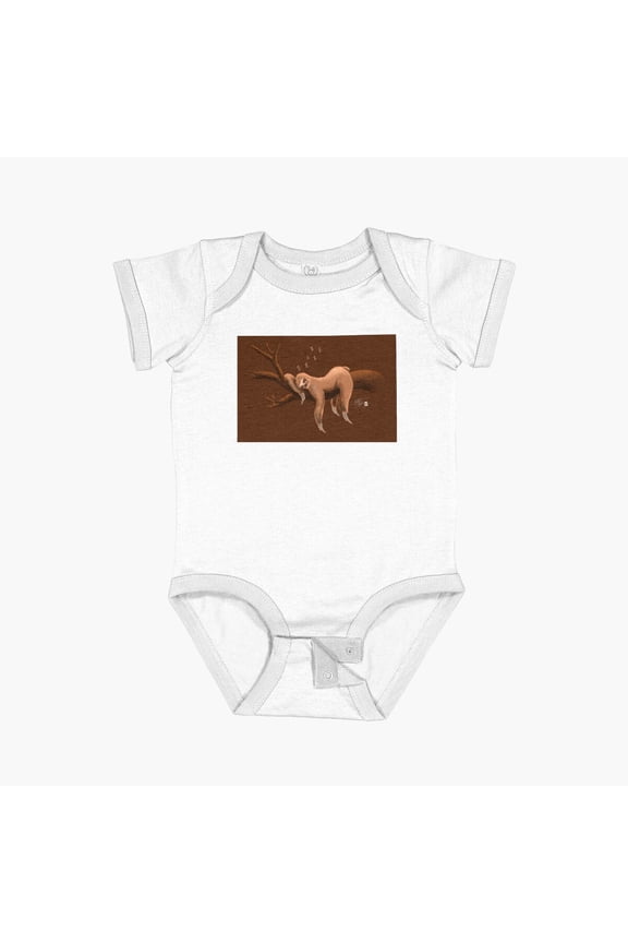 Sleepy Sloth Short Sleeve Baby One-Piece, New Born, Baby Shower Gift, New Parents Gift
