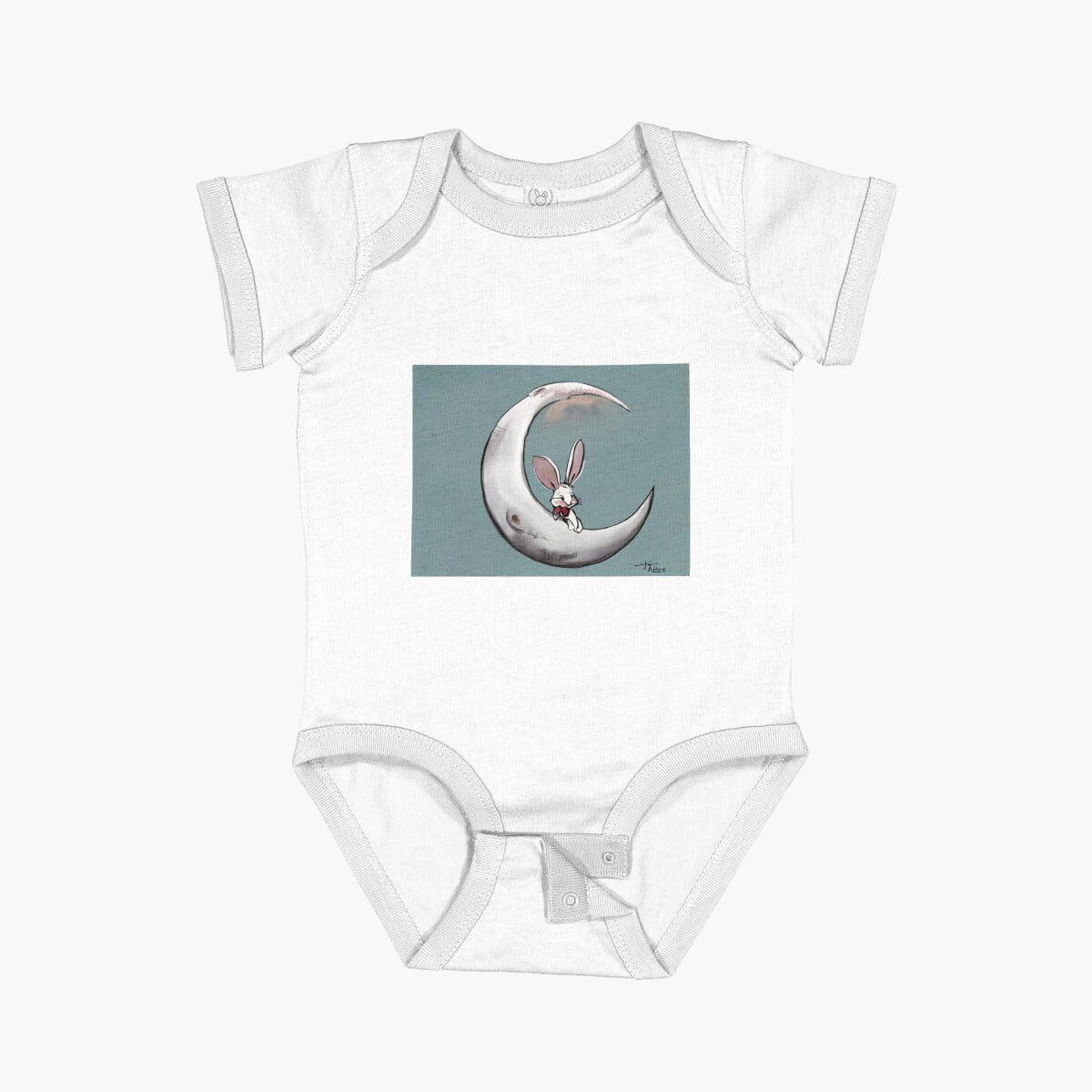 LuvlyThe Moon God Rabbit Short Sleeve Baby One-Piece, New Born, Baby ...