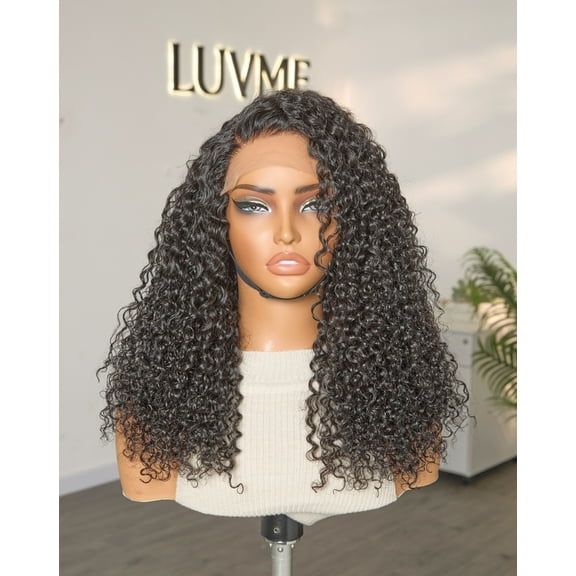 LUVME Wet and Wavy 5x5 Closure Pre-Cut Lace Water Wave Wig 20" Glueless Side Part Human Hair Wig Breathable Cap