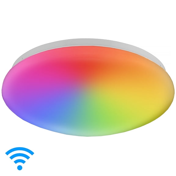 Luvoni by Maxxima 13 in. Smart WiFi LED Mushroom Light Ceiling Fixture, Dimmable, CCT 2000K-5000K, 1500 Lumens