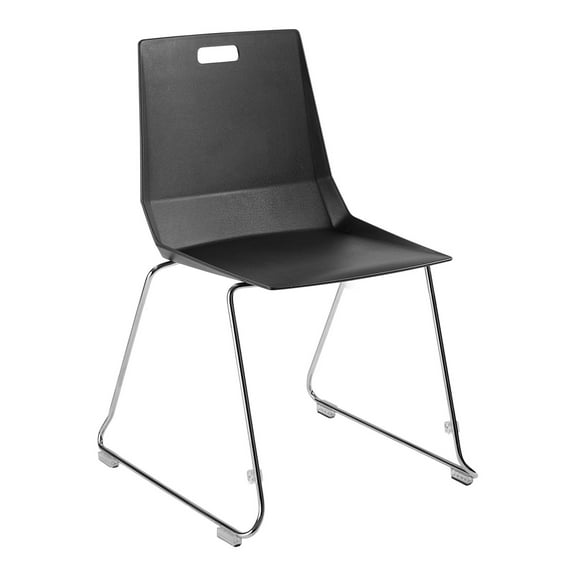 Luvraflex Stack Chair With Black Polypropylene Back - Seat, Chrome Frame
