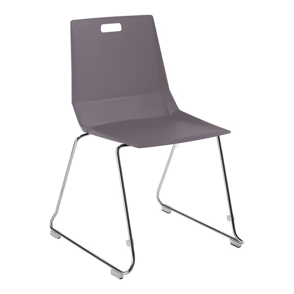 Luvraflex Stack Chair With Charcoal Polypropylene Back, Seat, Chrome Frame
