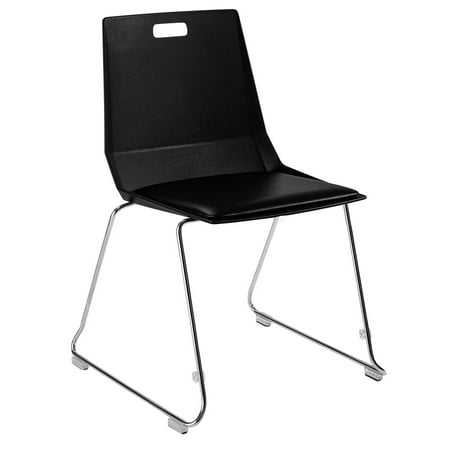 Luvraflex Stack Chair With Polypropylene Back, Padded Seat - Black, Black