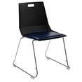 thumbnail image 1 of Luvraflex Stack Chair With Polypropylene Back, Padded Seat - Black, Blue, 1 of 5