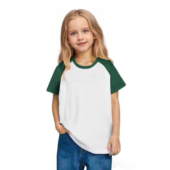 Luvrsol 2 Pack T-Shirts Unisex Big Kids Solid Basic Crew Neck Simple School Shirts 110-170