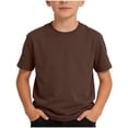 thumbnail image 1 of Luvrsol Big Boys' T-Shirt Unisex Kids Solid Basic Durable Cotton Casual Outdoor Shirts 110-170, 1 of 5