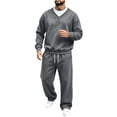 thumbnail image 1 of Luvrsol Big & Tall Men Lounge Tracksuit Solid Long Sleeve Crewneck Pullover & Relaxed Fit Sport Jogger Pants Set S-3XL, 1 of 7