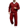 thumbnail image 1 of Luvrsol Big & Tall Men Lounge Tracksuit Solid Long Sleeve Crewneck Pullover & Relaxed Fit Sport Jogger Pants Set S-3XL, 1 of 7