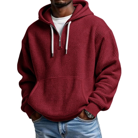 Luvrsol Big & Tall Men’s Athleisure Pullover Hoodie Solid Long Sleeve Basic Hooded Sweatshirt Top S-5XL