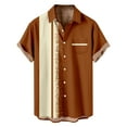 thumbnail image 1 of Luvrsol Big & Tall Men's Printing Short Sleeve Pockets Collared Shirt Elastic Work Wear, S-4XL, 1 of 5