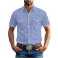 thumbnail image 1 of Luvrsol Big & Tall Men's Short Sleeve Pockets Button Front Shirt Work Wear, S-5XL, 1 of 5