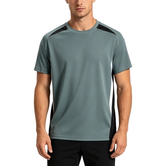 Luvrsol Big & Tall Men's T-Shirts Solid Crew Neck Basic Tee Breathable Work Short Sleeve Shirts M-5XL