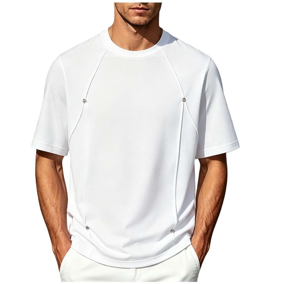 Luvrsol Big & Tall Mens T-Shirts Solid Crew Neck Basic Cotton Short Sleeve Tees Layering Shirts M-5XL