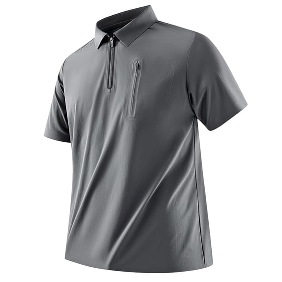 Luvrsol Big & Tall Mens Tshirt Solid Basic Turndown Collar Short Sleeve Light Cotton Simple Work Shirts M-5XL