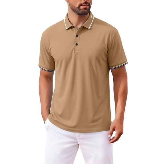 Luvrsol Big & Tall Mens Tshirts Solid Basic Short Sleeve Lapel Collar Cotton Casual Daily Tops M-4XL