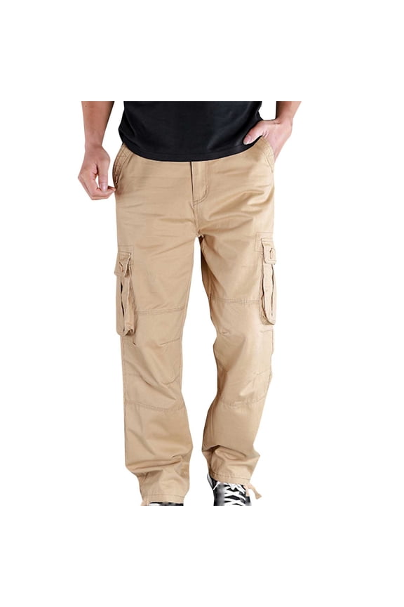 Big and Tall Men Windproof Ripstop Outdoor Cargo Pants Multi Secure Pockets Industrial Work Trousers XS-6XL