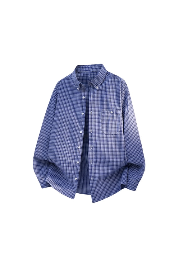 Big and Tall Men's Plaid Shirts Long Sleeve Button Down Casual Pocket Shacket, M-5XL