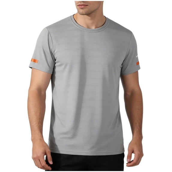 Luvrsol Big and Tall Men's T-shirts Solid Cotton Tops Classic Crew Neck Short Sleeve Casual Basic Tee M-5XL