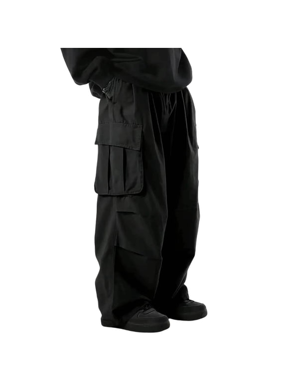 Big and Tall Men's Work Pants Solid Loose-Fit Straight-Leg Casual Cargo with Multiple Pockets, S-5XL