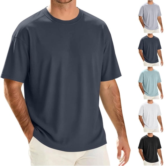Luvrsol Big and Tall Mens T Shirts Solid Tee Soft Lightweight Quick Dry Cotton Everyday Casual Tops M-4XL