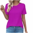 thumbnail image 1 of Luvrsol Blouses for Women Round Neck Casual Short Sleeved Spring/Summer Tops, Size S-2XL, 1 of 4