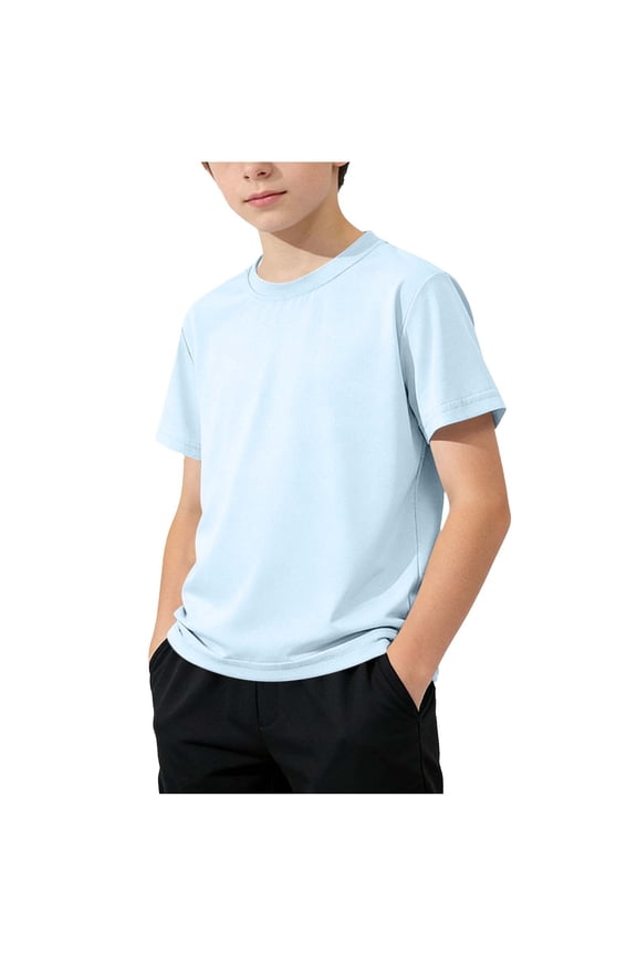 Boys' T-Shirt Unisex Kids Solid Basic Breathable Cotton Plain Daily Layering Tops 100-160